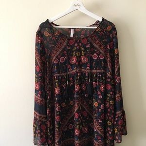 LAST CHANCE colorful black peasant dress